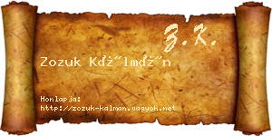 Zozuk Kálmán névjegykártya
