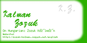 kalman zozuk business card